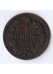1862 - 1 Centesimo Napoli rame Italia Vittorio Emanuele II BB